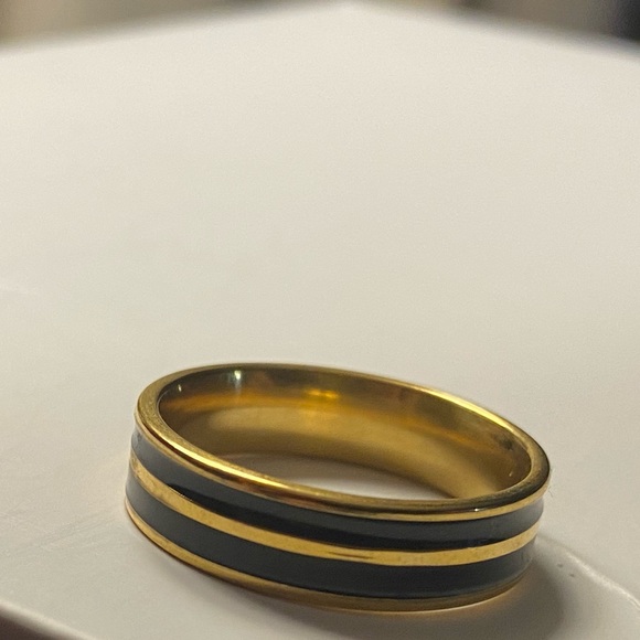 3/25 Stainless Steel Band Ring wedding black - Picture 11 of 16